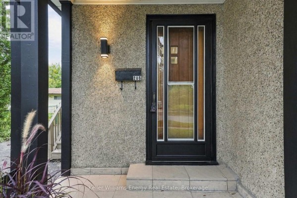 Close-up of the front door, mailbox, and exterior wall of the house. - 286 Gliddon Avenue, Oshawa