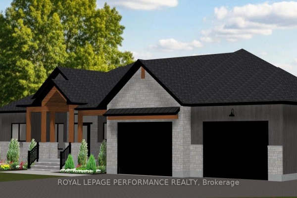 Modern home exterior with two-car garage, stone accents, and covered entryway - 288 Route 300 East Route The Nation