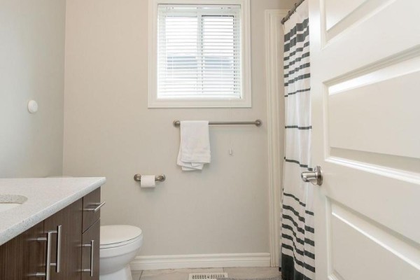 Basement utility area with a water heater, furnace, air filter, and storage boxes. - 2960 Tokala Trail, London North
