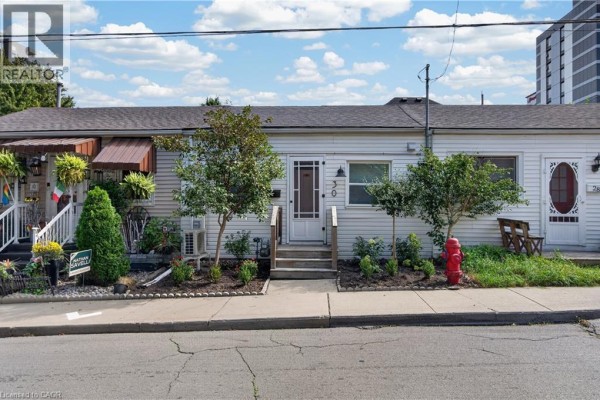 Street view of attached townhouses on a sunny day with trees and a red fire hydrant. - 30 Ray Street N, Hamilton