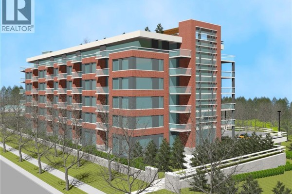 Rendering of a brick apartment building with glass balconies and tinted windows. - 305 Wellington Street E, Aurora