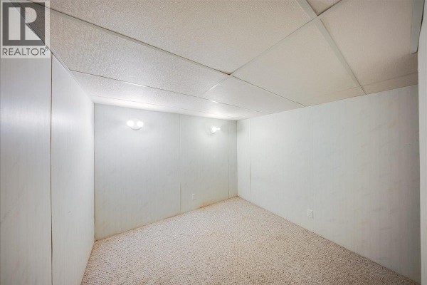 Empty unfinished basement room with white panel walls and beige carpet. - 309 12th Avenue, Genelle