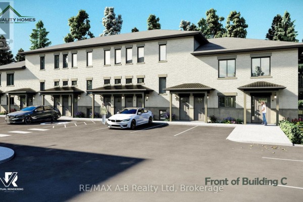 Artist's rendering of a townhouse complex with cars parked in front. - 33 - 428 Queen Street W, St  Marys