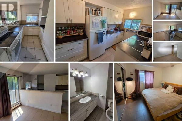 Collage of interior photos showing a kitchen, bathroom, bedroom, and living area. - 333 6 Avenue Ne, Calgary