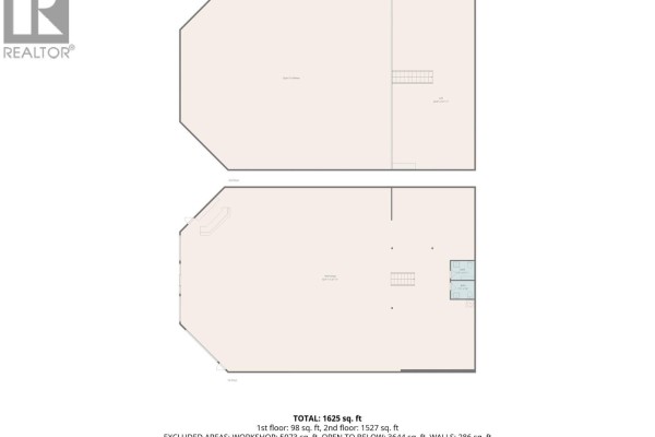 Floor plan layout showing first and second floors of the commercial unit. - 360 Spedding Court Unit# 4, Kelowna