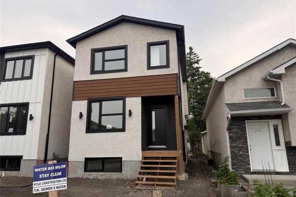 Front view of a newly constructed house at 397 Kensington Street, Winnipeg. - 397 Kensington Street, Winnipeg