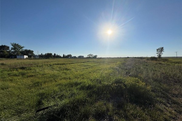View of a rural property with dry grass, gravel path, and scattered snow under a wide blue sky. - 39800 Main Street, Nesbitt
