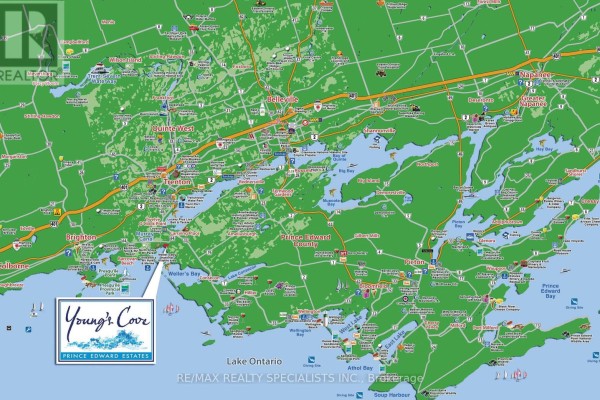 Map showing the location of Quinte West and Prince Edward County in Ontario, Canada. - 4 Larissa Park Drive, Quinte West