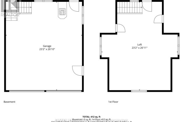 Floor plan with garage and loft - 4 Stackwall Lane Greater Madawaska
