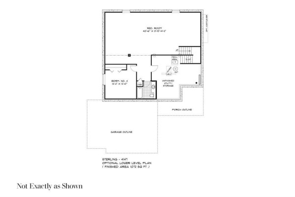Basement floor plan with future bedroom, utility storage, and mechanical area - 40 Shorline Drive, Oak Bluff