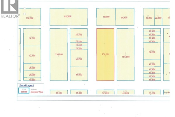Map displays numbered property lots with assessed values and highlighted parcels. - 4021 Donald Street, Regina