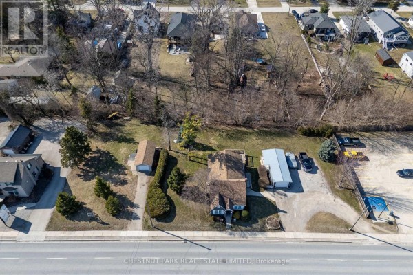 Overhead view of the commercial buildings at 41 & 45 Ontario Street S. - 41 & 45 Ontario Street S, Lambton Shores