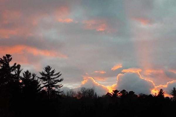 Sunset over lake with sandy shore & trees - 42125 Combermere Road Ne, Madawaska Valley