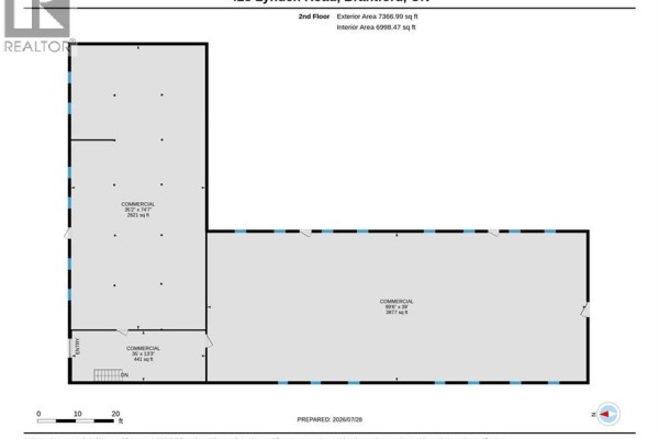 Floor plan of the upper two units showing commercial spaces and layout. - 428 Lynden Road Unit# Building 4, Upper #1 & #2, Brantford