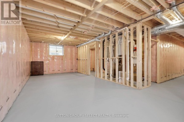 Unfinished basement with exposed joists, ductwork, and plumbing - 4387 Green Bend Road London South
