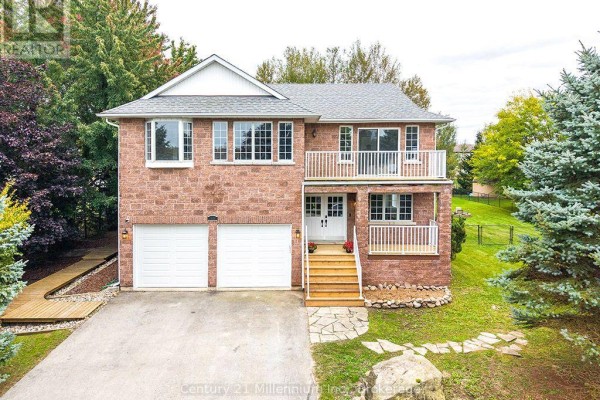 Aerial view of 46 Donald Avenue and surrounding neighborhood, showing houses and mature trees. - 46 Donald Avenue, Clearview