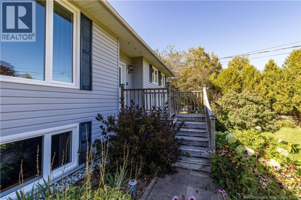 Close-up view of the wooden steps leading to the front entrance of the house. - 49 Yeomans Road, Mill Brook