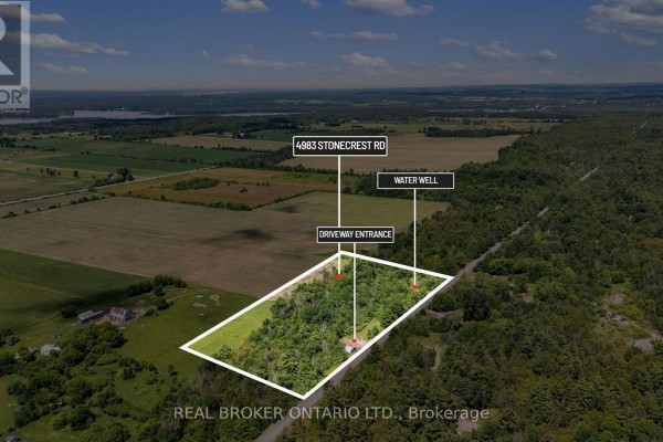 Close-up aerial view of a water well on the property at 4983 Stonecrest Road, Ottawa. - 4983 Stonecrest Road, Ottawa