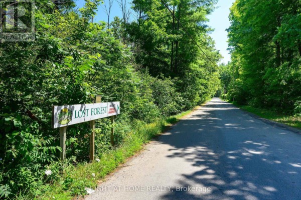Sign for "Lost Forest" with trees and a paved road. - 5 Beech Street - 4449 Milburough Line, Burlington