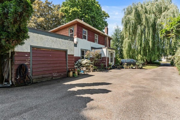 Asphalt driveway lined with green foliage and a large tree on the left. - 51098 Yale Road, Rosedale, Rosedale