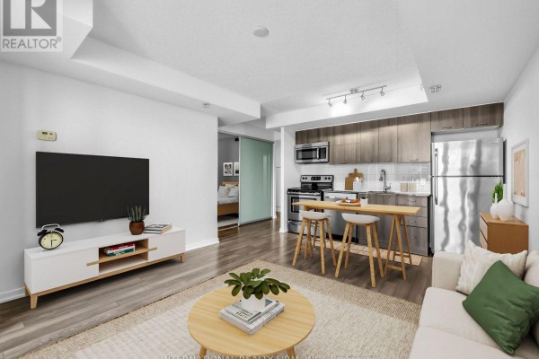 Living room - 516 - 20 Joe Shuster Way, Toronto, ON M6K0A3 Photo 5