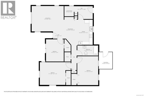 Kitchen with white cabinets, stainless steel appliances, and black tiled backsplash. - 558 Alder St, Campbell River