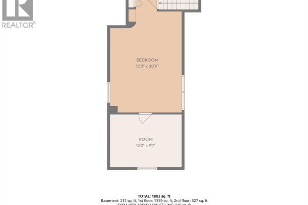 Floor plan with bedroom and room - 567 Edinborough Windsor