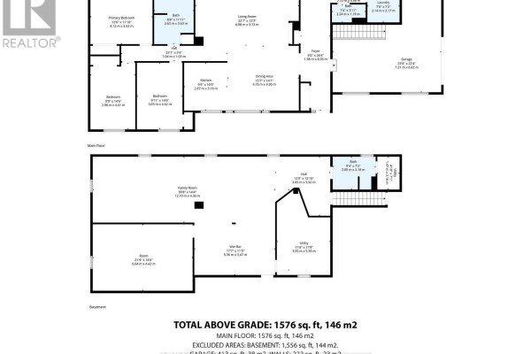 Floor plan with room dimensions and square footage - 568 7th Concession Enr Road Norfolk