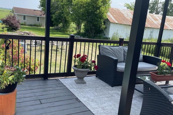 Deck with pergola, outdoor furniture, and plants - 6151 Malakoff Road Ottawa