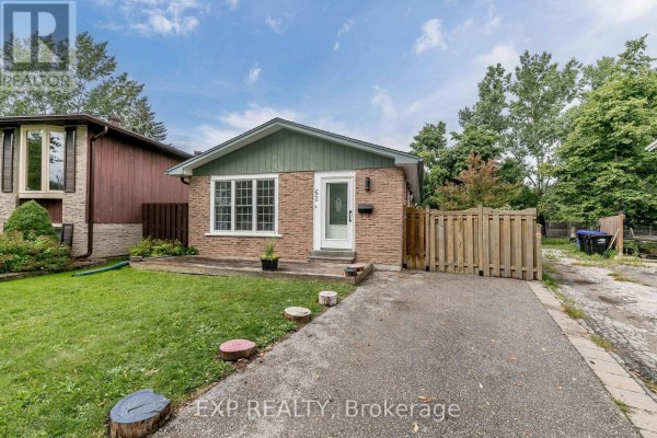 Wider exterior view of the brick bungalow showing the driveway, lawn, and surrounding houses. - 62 Courtice Crescent, Collingwood