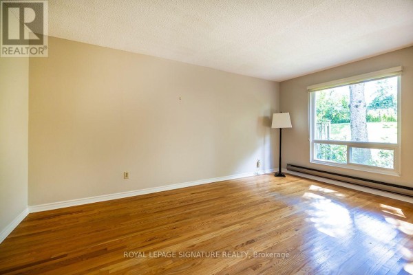 View of a spacious living room with hardwood floors and a large window. - 62 Thorny Vineway, Toronto