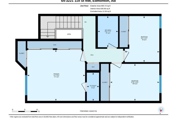 Aerial view of townhouses adjacent to a golf course and commercial buildings. - #64 3221 119 St Nw, Edmonton