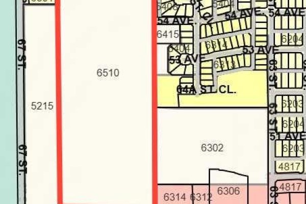 Concept plan for storm water management showing proposed street layouts. - 6510 53 Highway, Ponoka