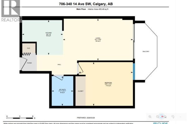 Bedroom - 706, 340 14 Avenue Sw, Calgary, AB T3Z1K4 Photo 3