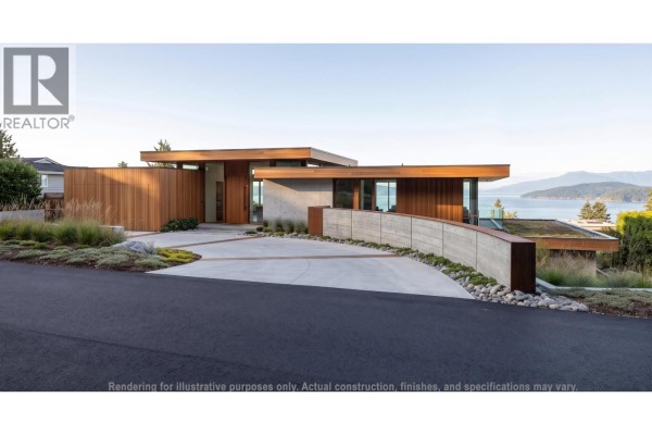 Garden area with flowers and plants, leading to a house with ocean view - 7145 Cliff Road, West Vancouver