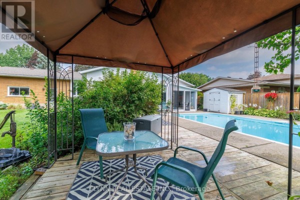 Gazebo with seating, pool, shed, and deck - 7260 Mccoll Drive Niagara Falls
