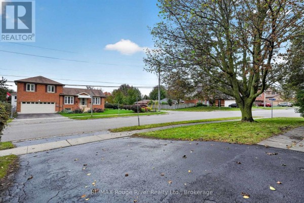 Street view facing east with houses on either side of the road and a large tree in the foreground. - 830 Ewing Court, Cobourg