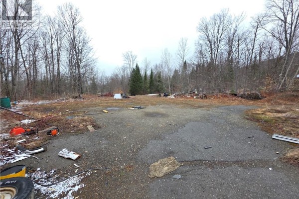 Outdoor cleared area with asphalt, debris, and surrounding trees. - 89 Lebel Road, Anfield