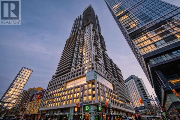 Aerial view of the building's rooftop amenities including a pool and gardens - 925 - 251 Jarvis Street, Toronto