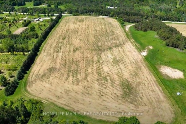 A wide, cultivated field stretches across the land, marked by property lines. - 938433 And 938453 Airport Road, Mulmur