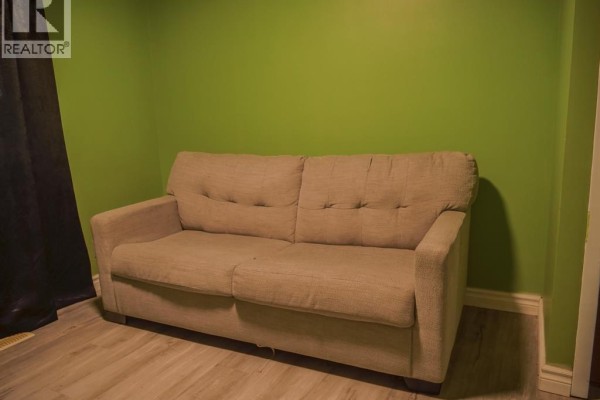 Beige sofa, green walls, and laminate flooring - 94 Ottawa Drive Chatham