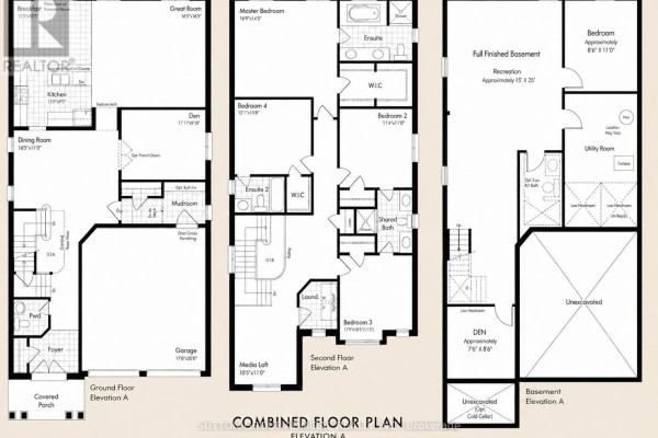 Front exterior of a two-story brick house with a covered porch and attached garage. - 949 Line 9 Road, Niagara On The Lake
