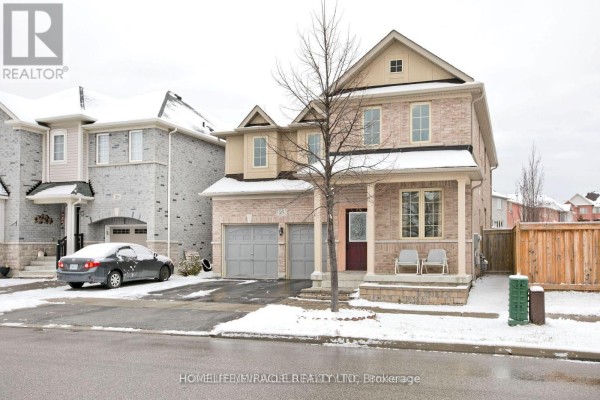Exterior view of a white basement door set in a brick wall with a concrete step. - # Bsmt - 27 Lloydminster Avenue, Ajax