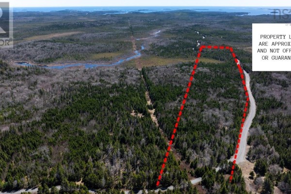 Close-up aerial view of land near Dufferin Mines Road - Dufferin Mines Road, Port Dufferin