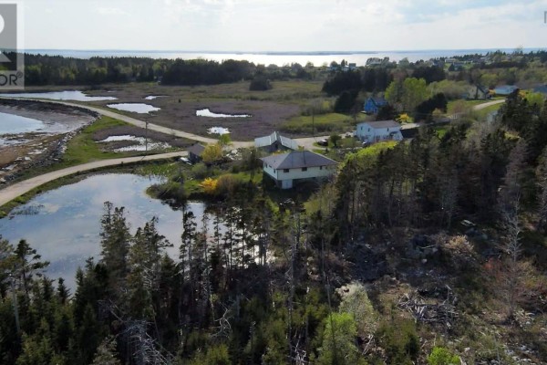 Houses and trees are visible from the aerial view of South East Cove Road. - Lot (pid 60333259) South East Cove Road, Big Tancook Island