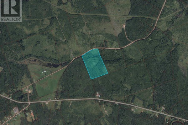 Aerial view of a wooded lot outlined in blue - Lot 1 Hunter Road, Wentworth