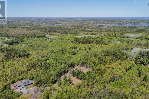 Aerial view of cleared sections within a wooded landscape, showing unpaved roads winding through the trees. - Lot 101 Cleversey Ridge Park, Fauxburg