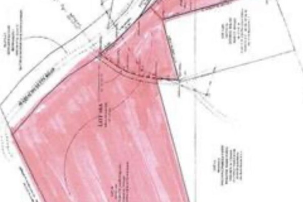 Hand-drawn survey map of Lot 16A Massachusetts Road, highlighting boundaries in pink. - Lot 10a Massachusetts Road, Granville Centre