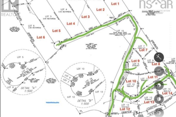 Survey map of Lot 12 Highway 337, Antigonish County, showing lot numbers and dimensions. - Lot 12 Highway 337, Livingstone Cove