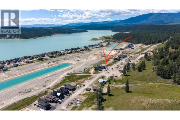 An aerial view of Lot 14 Marcer Road, highlighting its position within the development. - Lot 14 Marcer Road, Lake Koocanusa